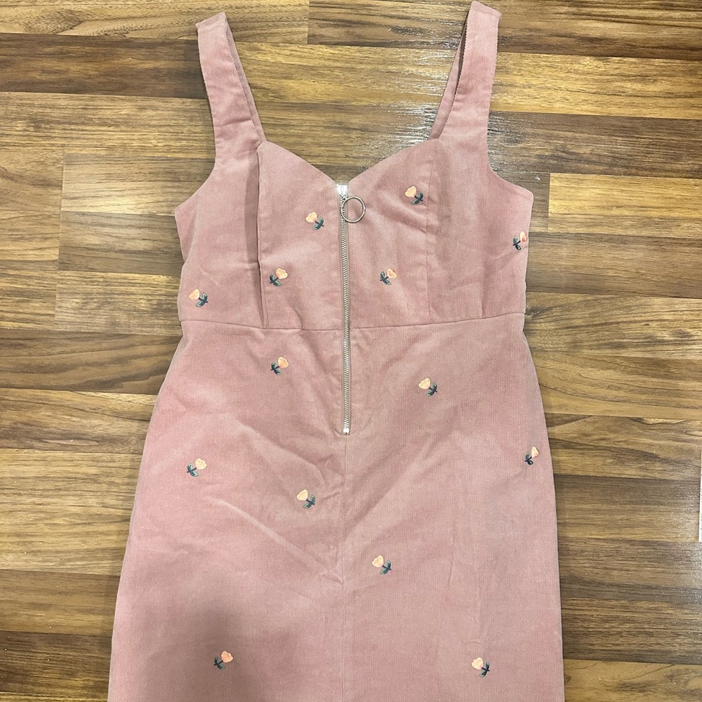 Topshop Pink Corduroy Mini Dress